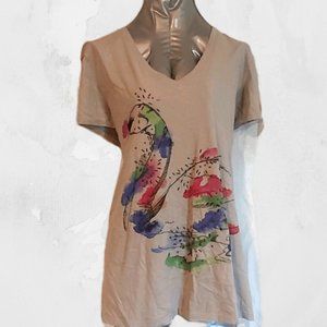 Water colour Swan V-neck T-Shirt